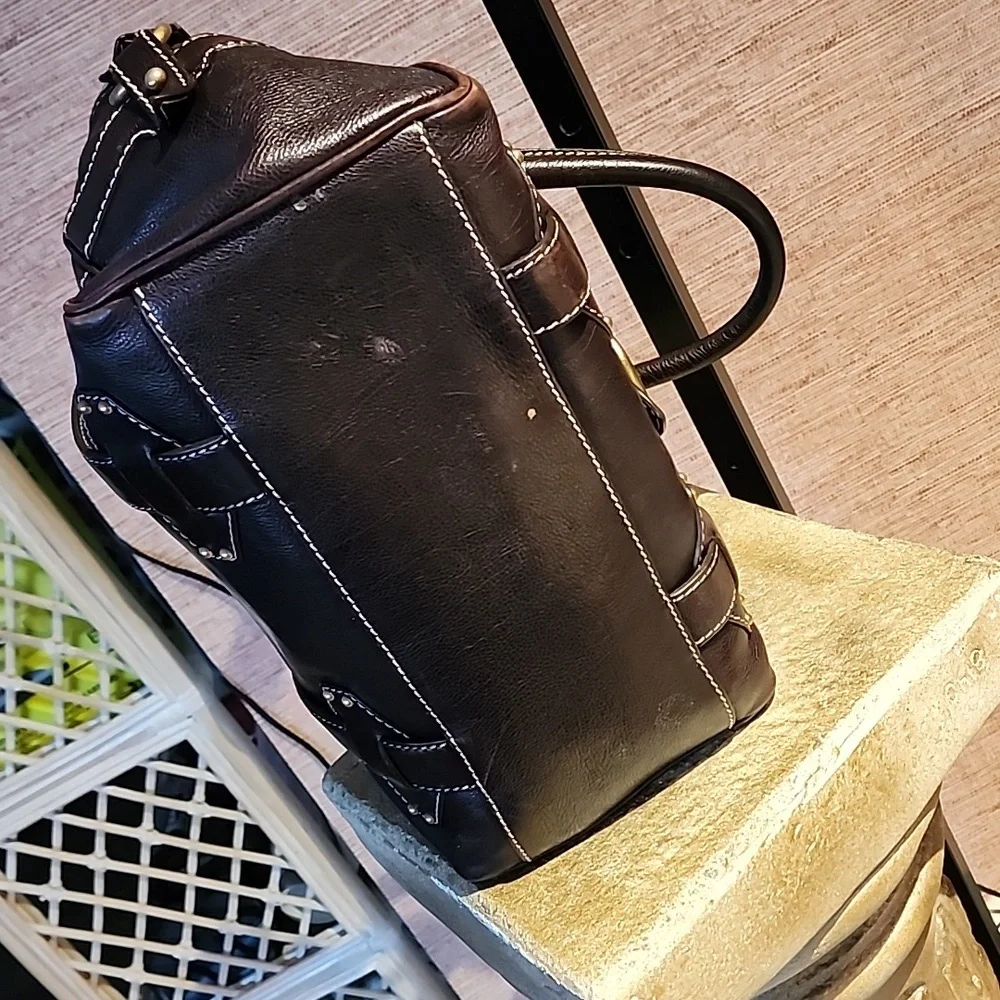 CELINE LEATHER SATCHEL - Picture 4 of 6